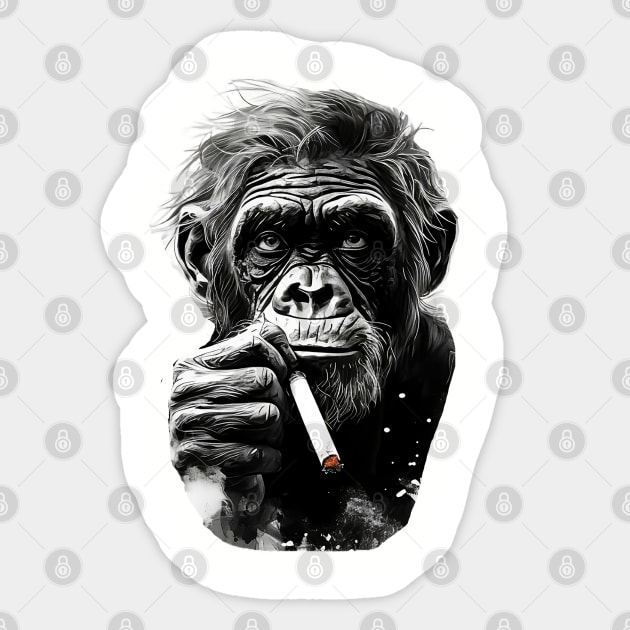 Enjoy Life - Chimpanzee Bliss - Embrace the Chill! Sticker by 6StringD